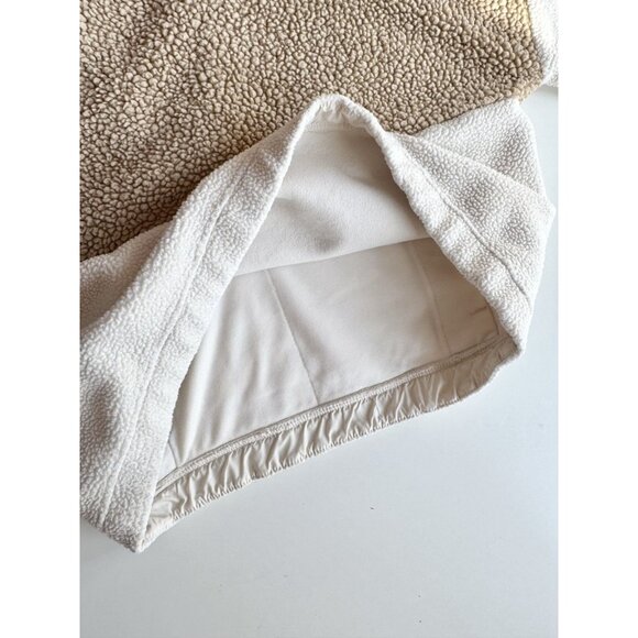 COLUMBIA Lodge Ivory Tan Sherpa Fleece Half Pullover Sweater, Size L - Picture 12 of 15